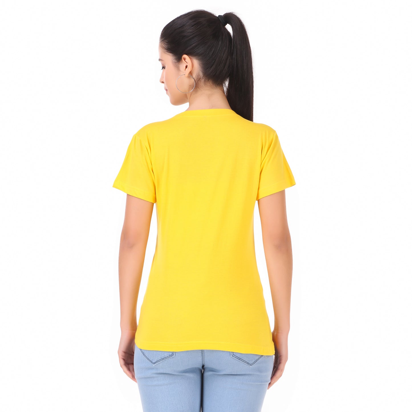 Yellow Coloured Cat Eyes Print Trendy T Shirt!!