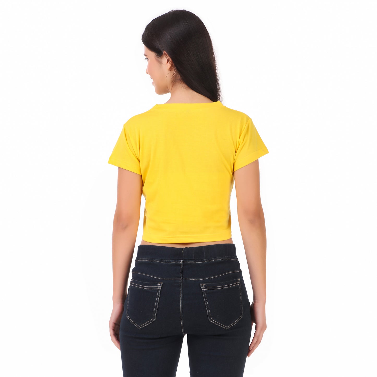 Yellow Coloured Dog Print Trendy Crop Top!!