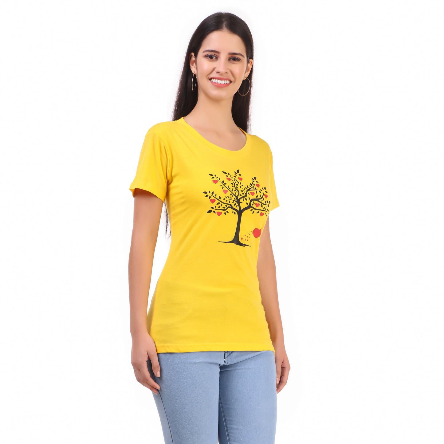 Yellow Tree & Peach Tree Print Combo ( 2 Tops) Trendy T Shirt!!