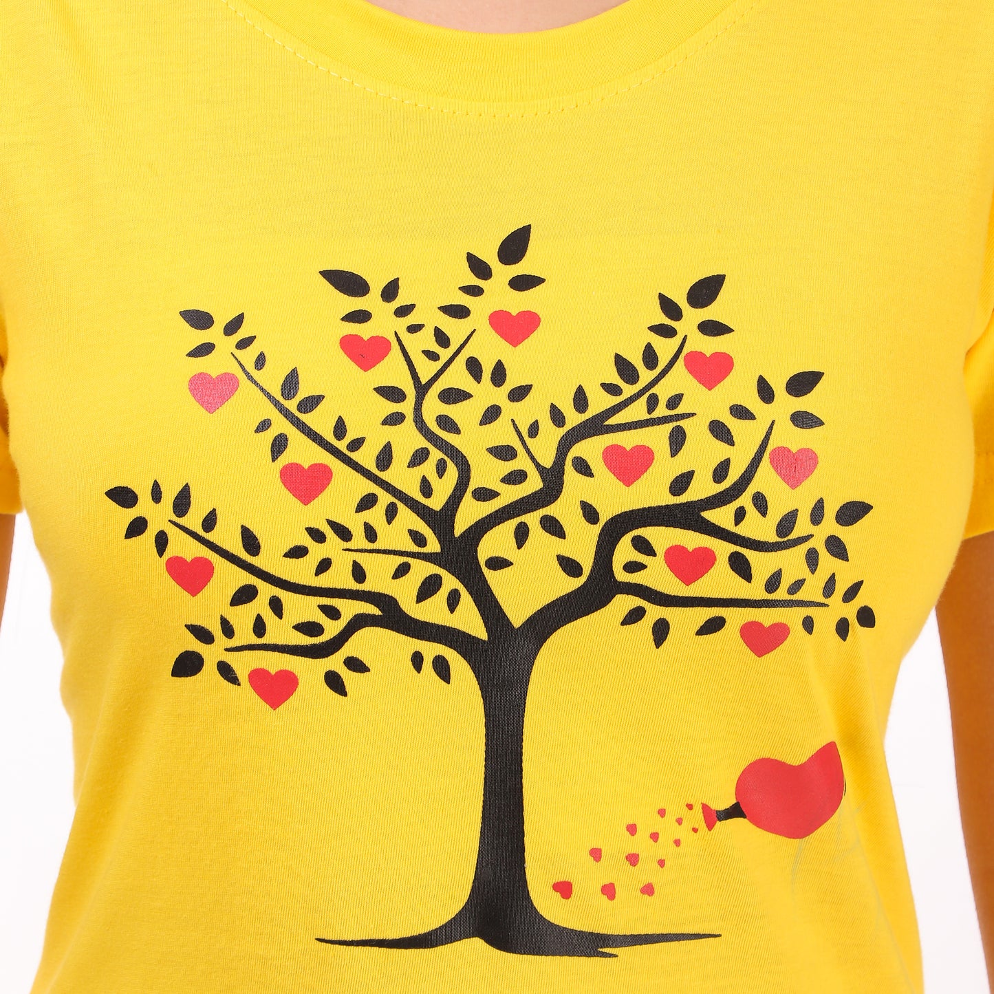 Yellow Tree & Peach Love Print Combo ( 2 Tops) Trendy T Shirt!!