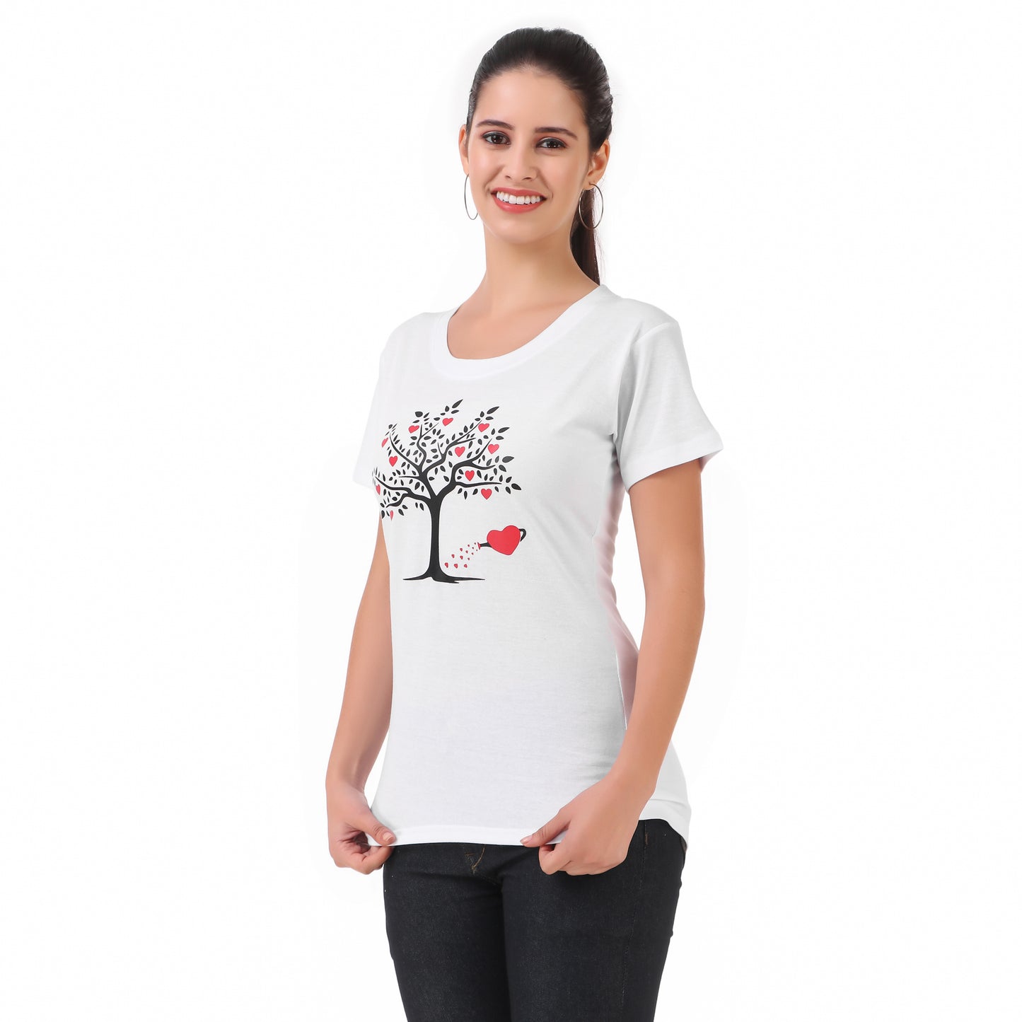 White Tree & Peach Tree Print  Combo(2 Tops) Trendy T Shirt!!