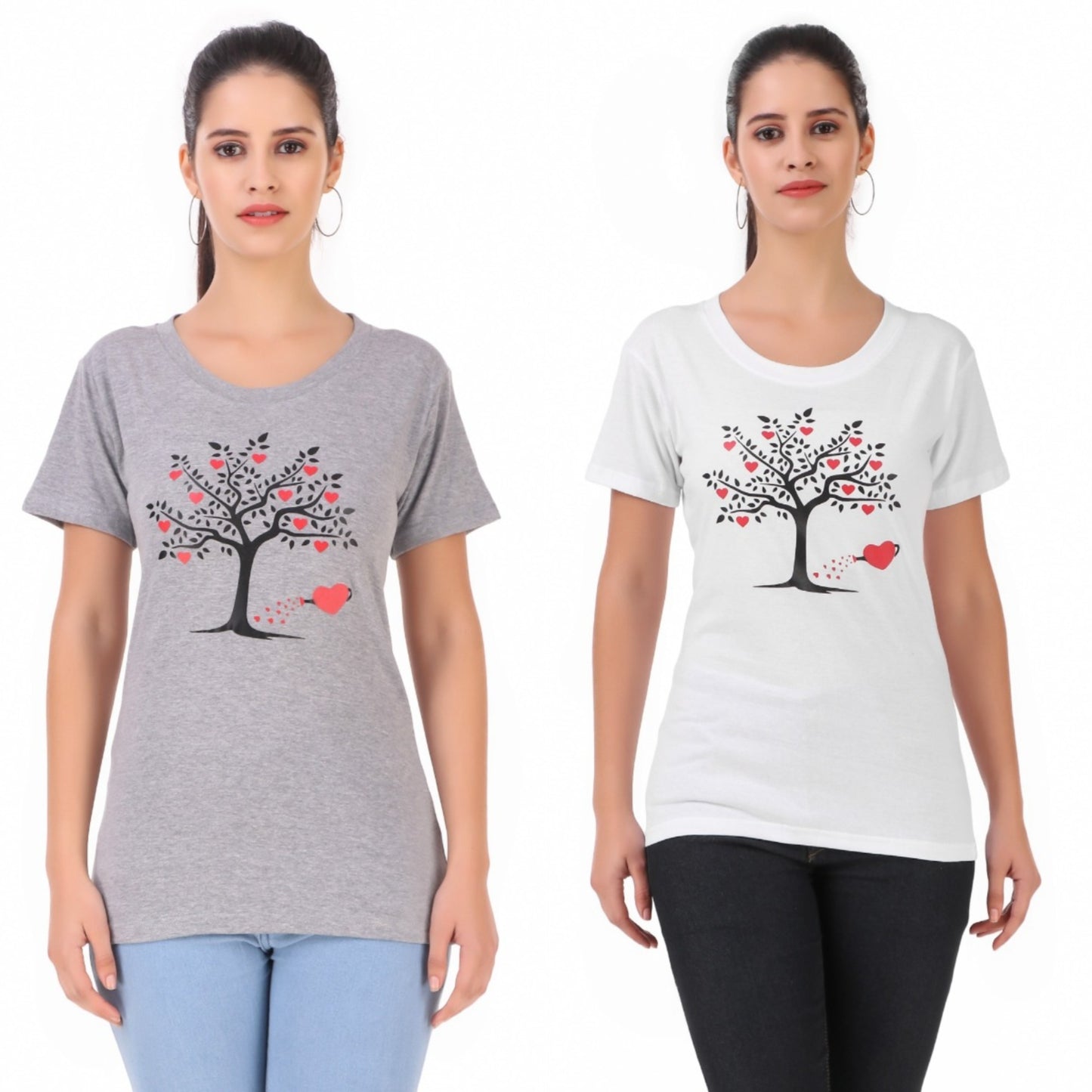 Grey Tree & White Tree Print Combo ( 2 Tops) Trendy T Shirt!!