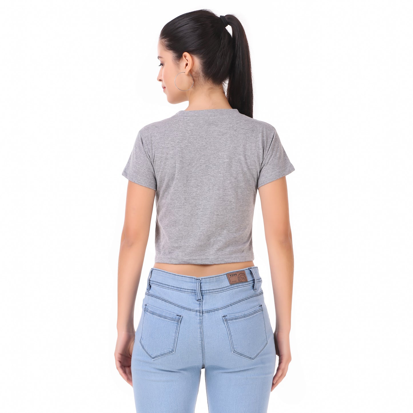 Grey Dog & White Meow Print Combo(2 Tops) Crop Tops!!