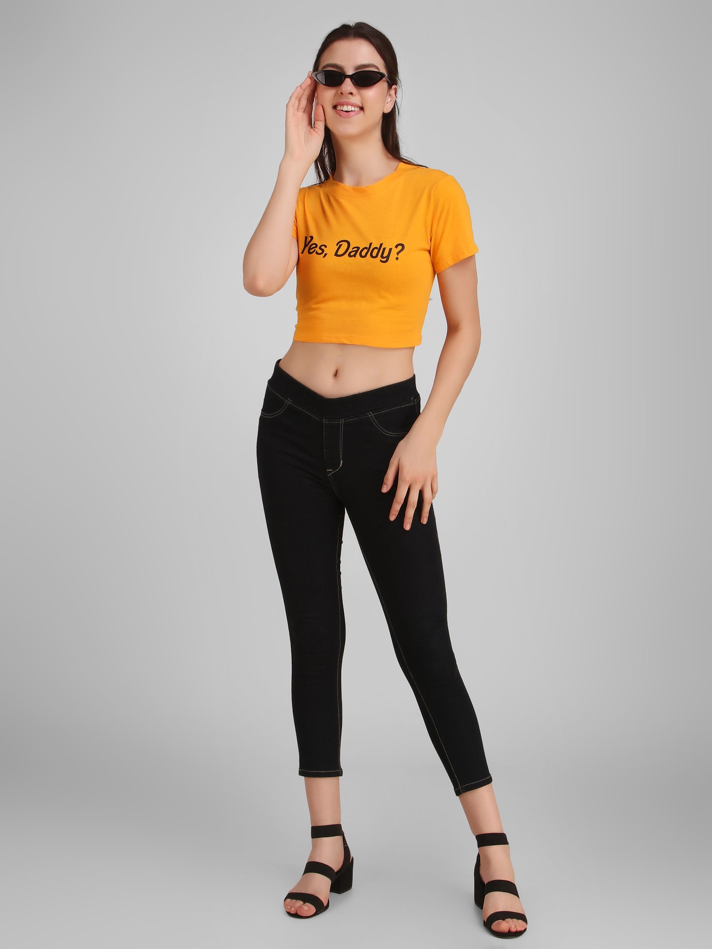Grey Dog & Mustard Yes Daddy Print Combo(2 Tops) Crop Tops!!