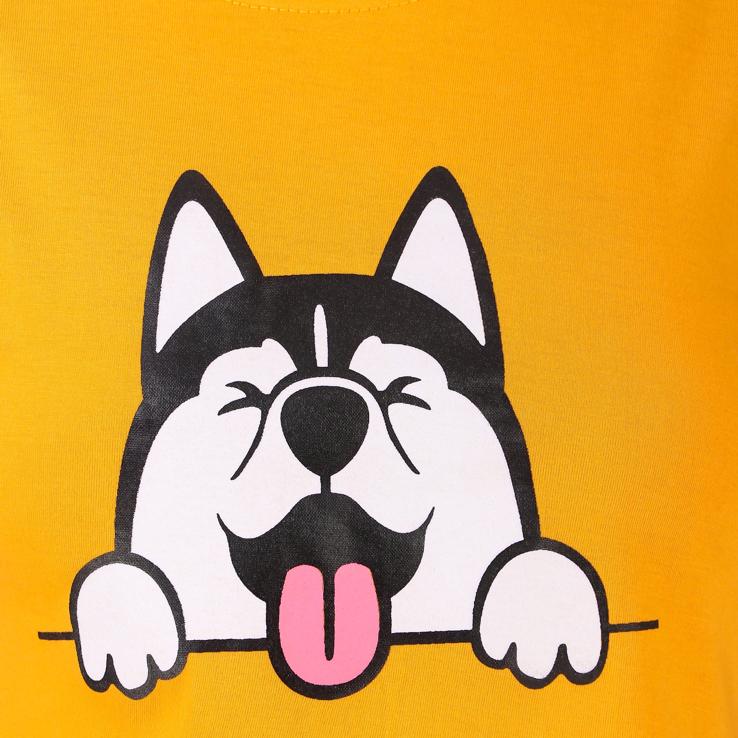 Mustard Dog & White Meow Print Combo(2 Tops) Crop Tops!!