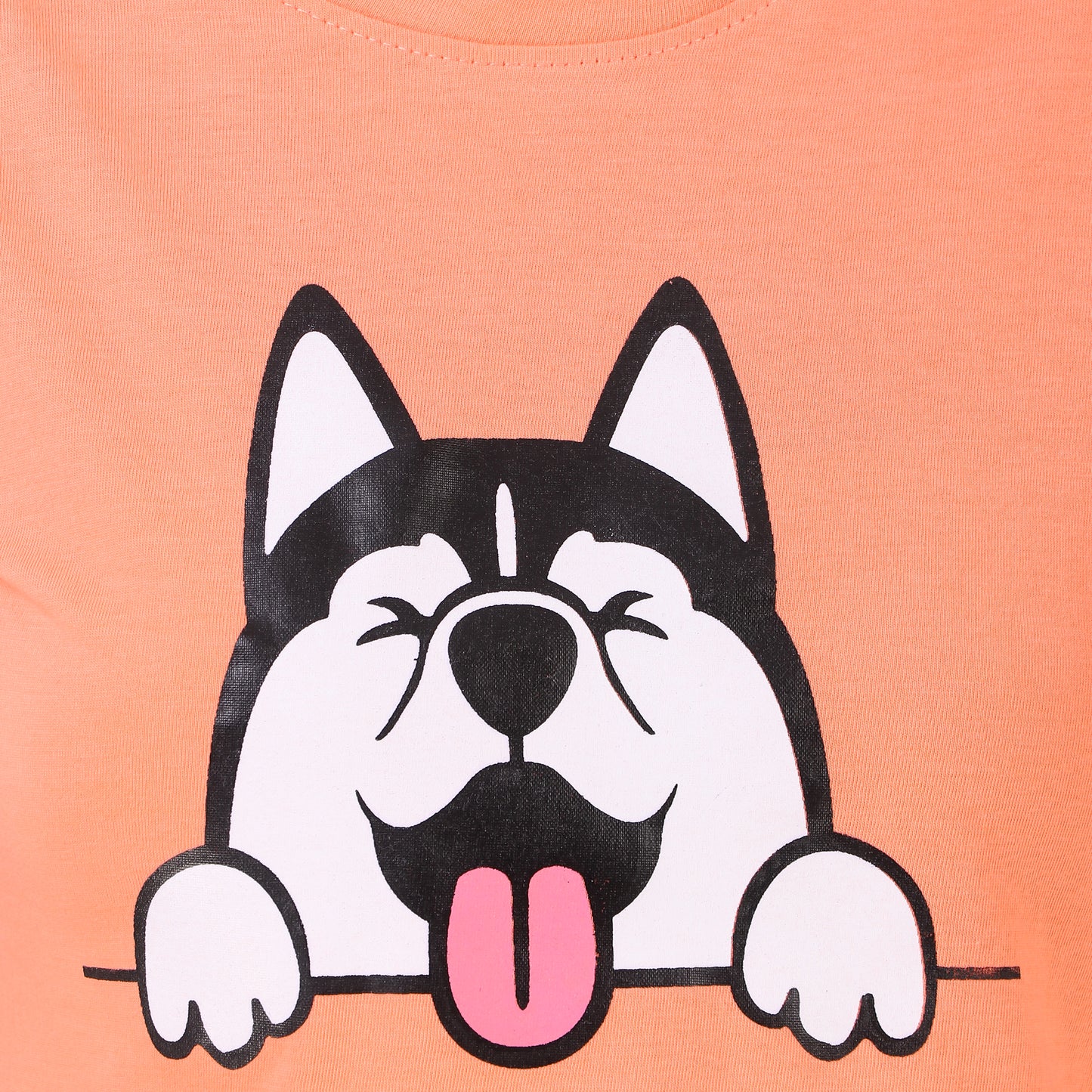 Peach Dog & White Oops Print Combo(2 Tops) Crop Tops!!