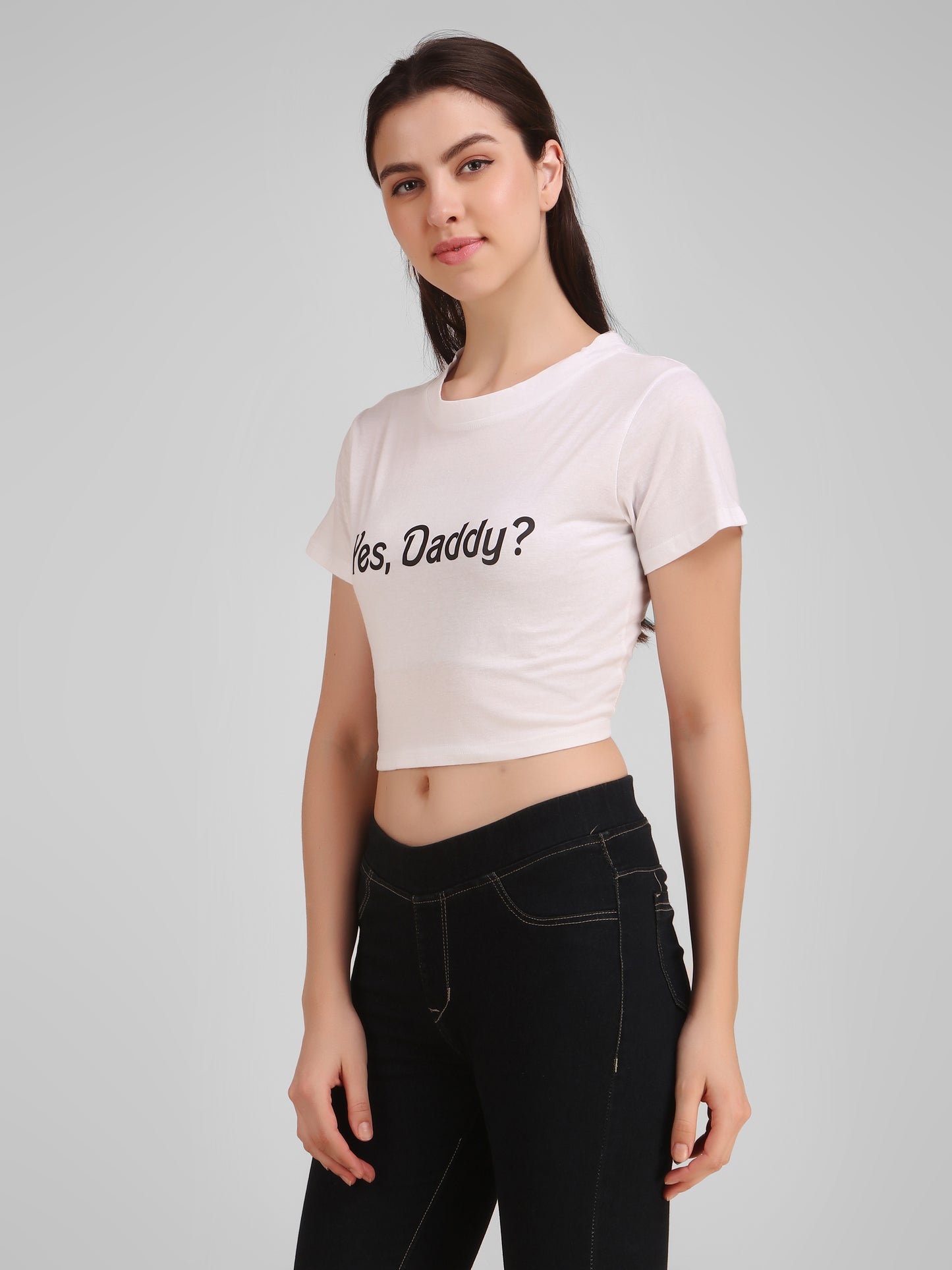 Peach Dog & White Yes Daddy Print Combo(2 Tops) Crop Tops!!