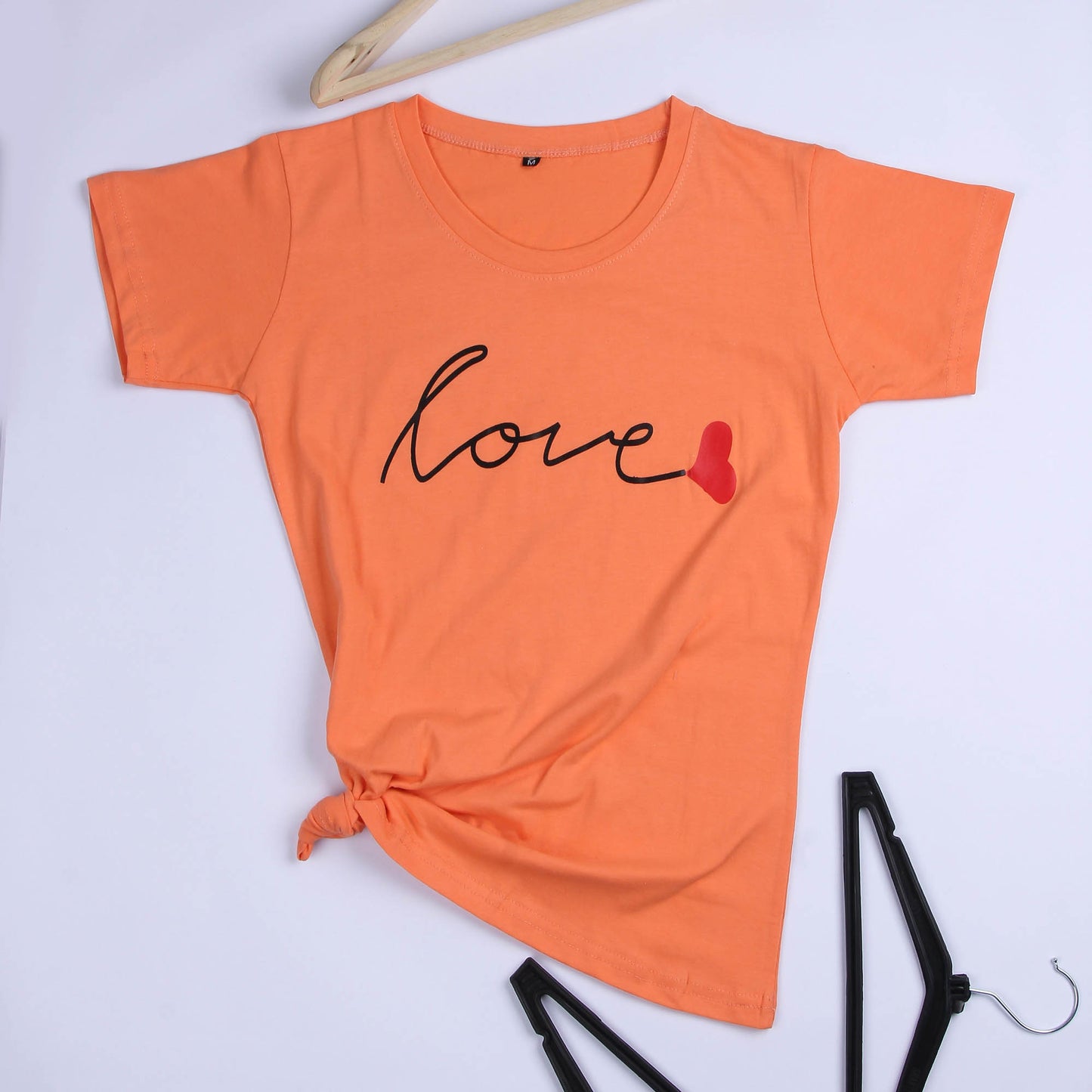 Peach Coloured Love print Trendy T-shirt!!