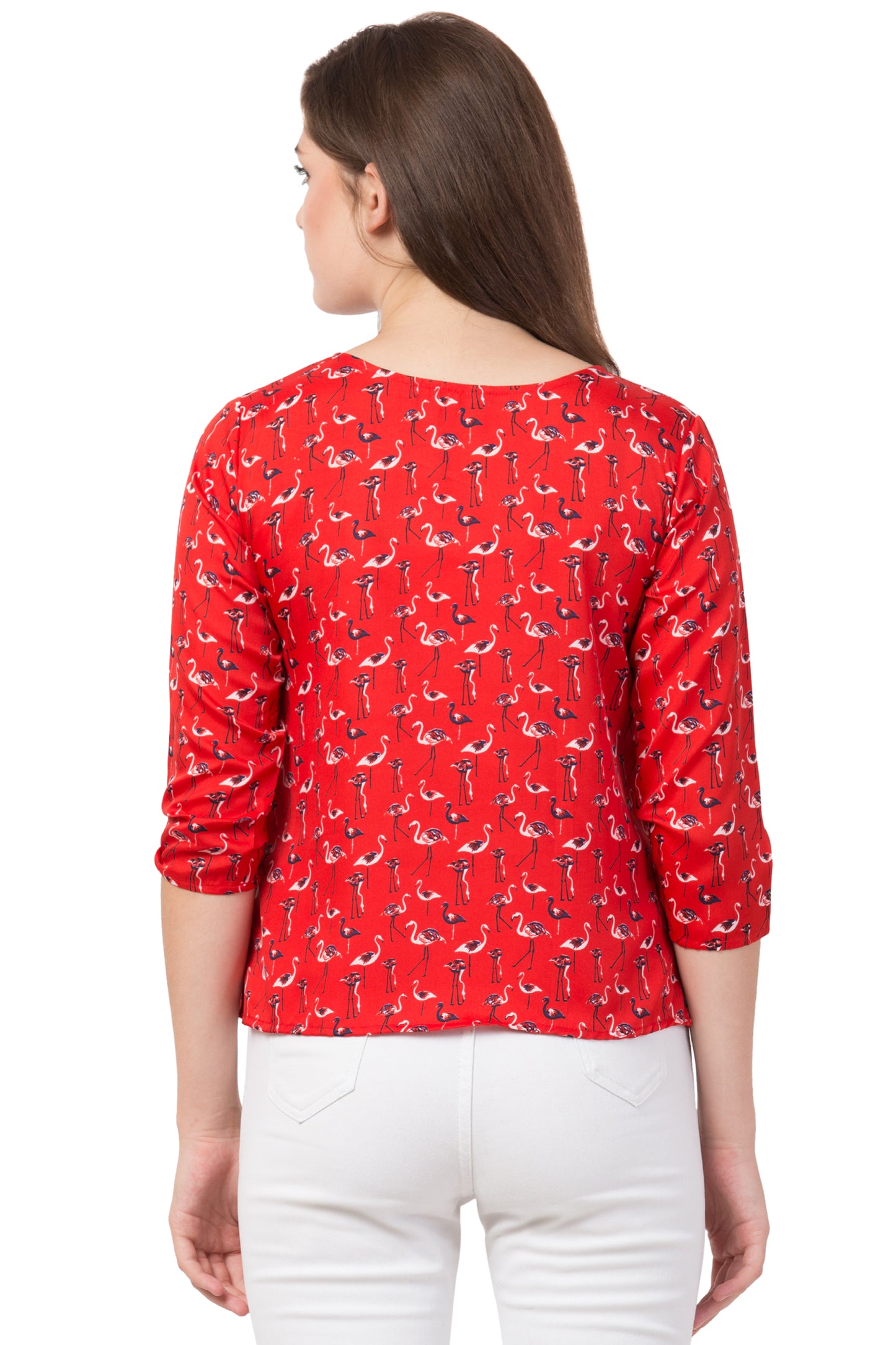 Red Coloured trendy Crepe Top!!