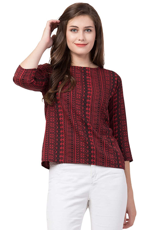 Maroon Coloured trendy Crepe Top!!