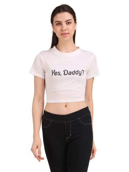White Duck & White Yes Daddy Print Combo(2 Tops) Crop Tops!!