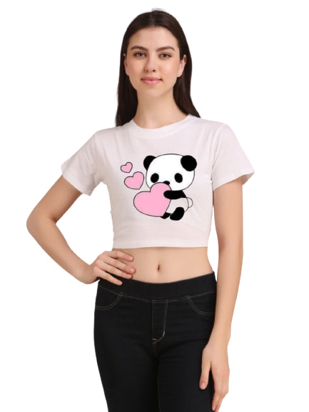 White Duck & White Teddy Print Combo(2 Tops) Crop Tops!!