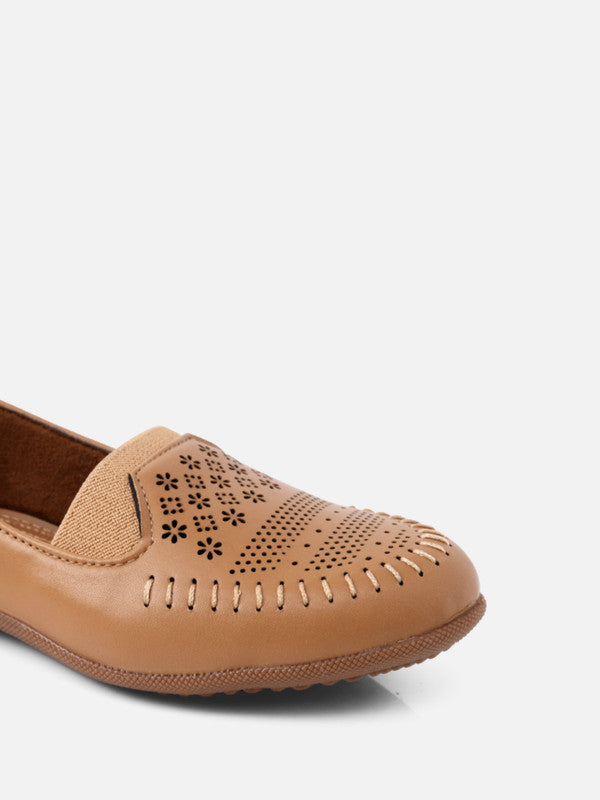 Ladies Brown Handmade Stylish Classic Design Loafers Shoes for Comfort Office and Home Wear!!