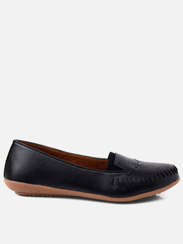 Ladies Black Handmade Stylish Classic Design Loafers Shoes for Comfort Office and Home Wear!!