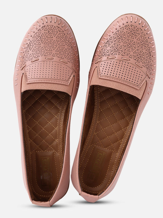 Ladies Pink Handmade Stylish Classic Design Loafers Shoes for Comfort Office and Home Wear!!