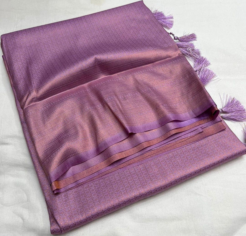 Onion Pink Coloured Soft Silk Jacquard work with Beautiful Rich Pallu Women Party/Daily wear Designer Kubera Pattu Saree with Blouse!!