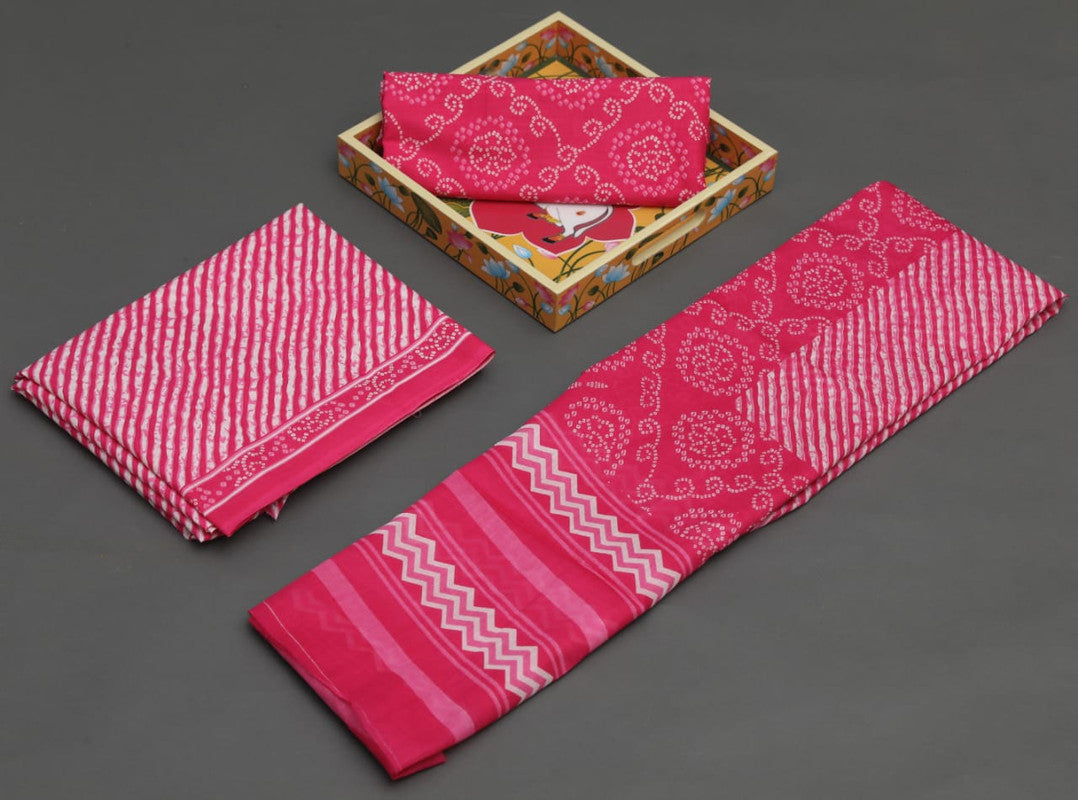 Exclusive Hand Printed Cotton Suits With Cotton Salwar & Mul Cotton Dupatta!!