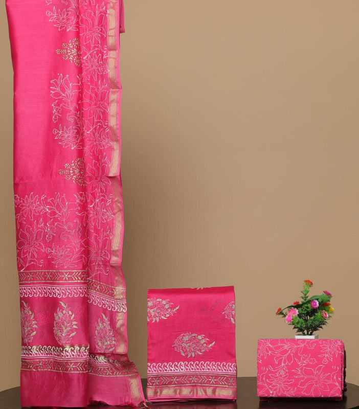 Exclusive CHANDERI SUIT WITH CHANDERI DUPATTA