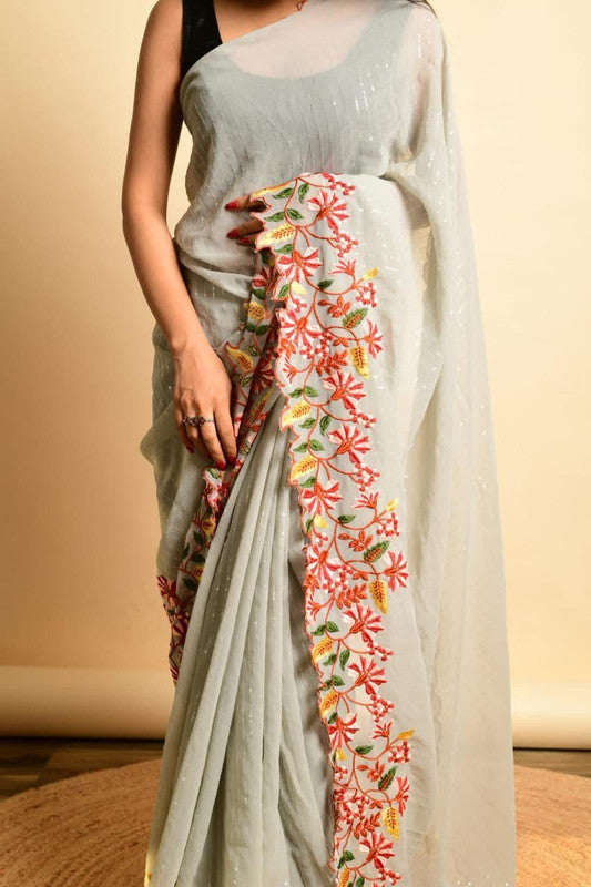 Wedding & Party wear Pure Georgette silk  Saree with sequence work!!