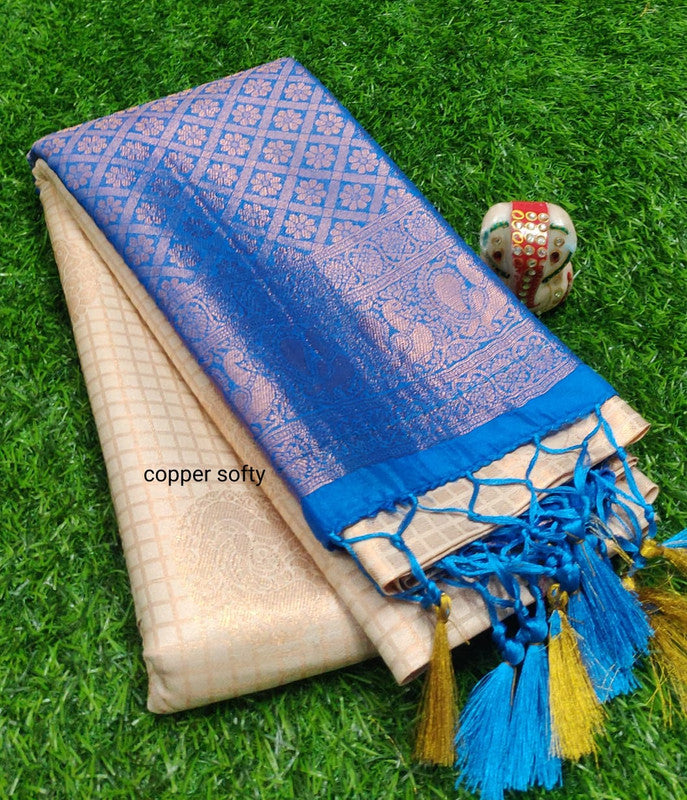 COPPER PEACOCK SOFTY Soft Silk saree