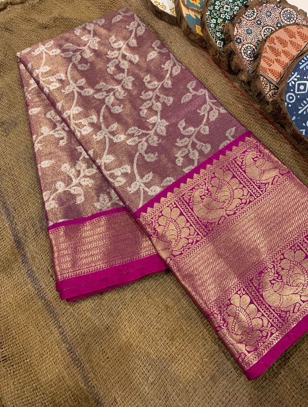 Designer Saree Soft Tissue Banarasi Silk Dharmavaram Pattu!!