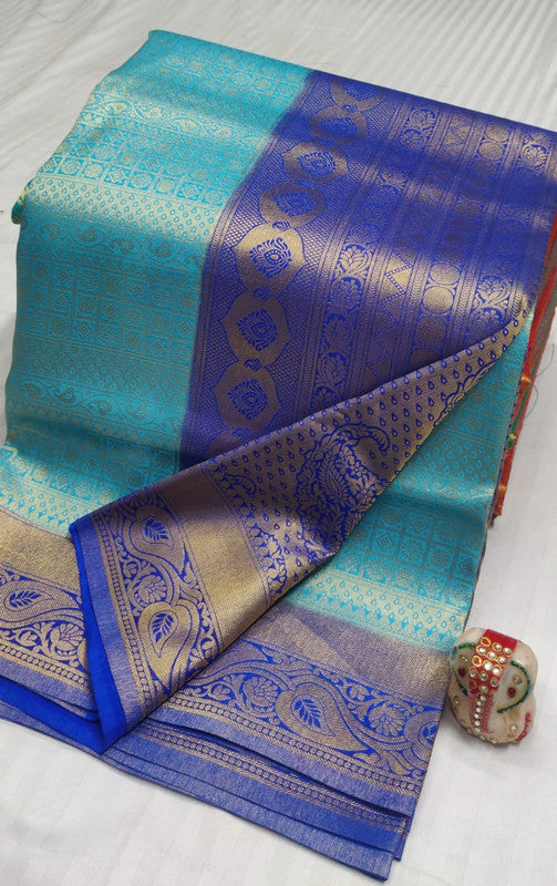 EXCLUSIVE RICH AND CLASSY SOFT FABRIC WITH CONTRAST BORDER N PALLU WITH RICH MOTIVES