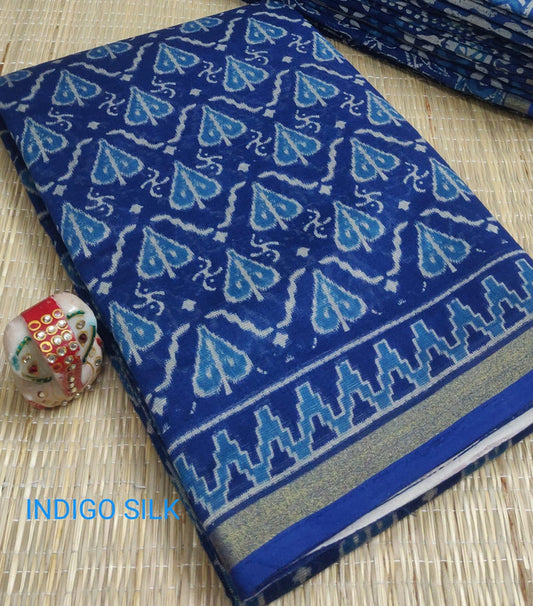 PURE COTTON SILK SAREE WITH GEOMETRICAL PRINT & PRINTED PALLU!!