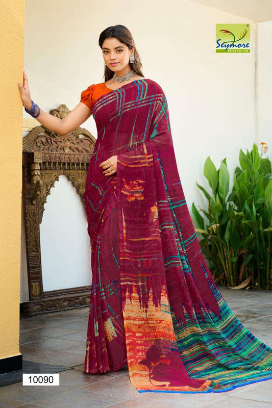 Designer Georgette floral Printed saree