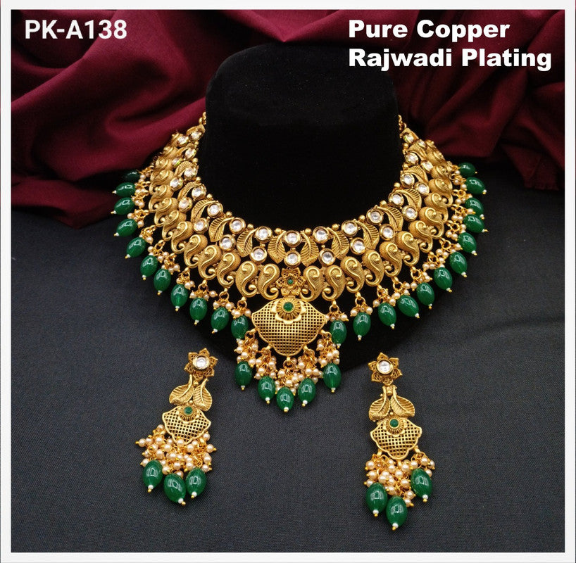 Premium Quality Pure Copper Necklace set with Ear Rings