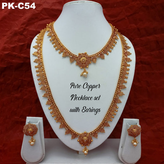 Premium Quality Pure Copper Necklace set with Ear Rings