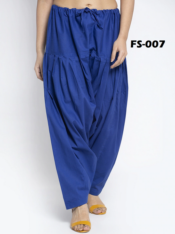 Ink Blue coloured Cotton Patiala Salwar Free Size( 28 to 42 Inch)!!