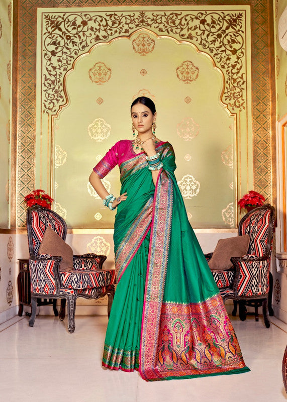 Beautiful Soft Banarasi silk with Rich Designer Pallu Saree