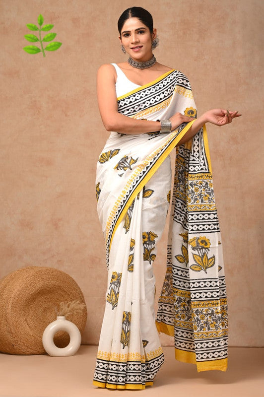 Buy Off White Pure Linen Designer Party Wear Saree | Party Wear Sarees