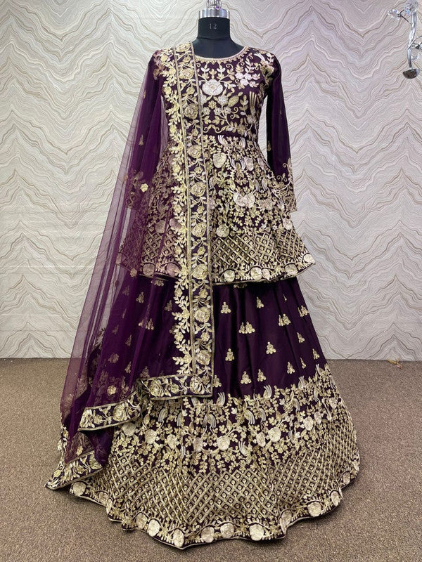 HEAVY BRIDAL EMBROIDERY WORK TOP-LAHENGA WITH DUPATTA!!