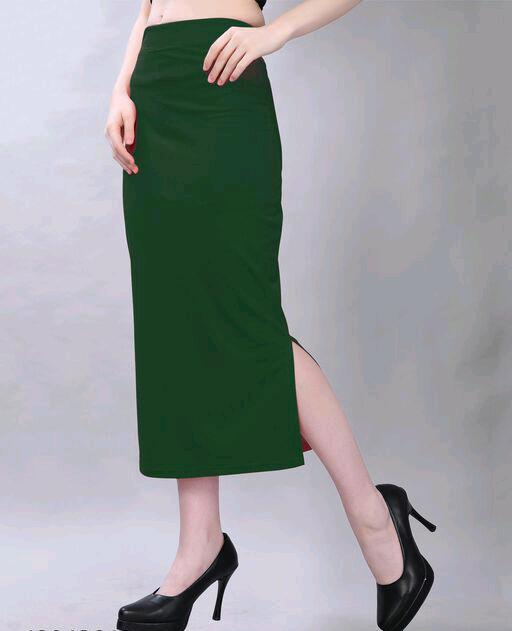 Green Coloured Cotton Lycra Saree Shape wear!!