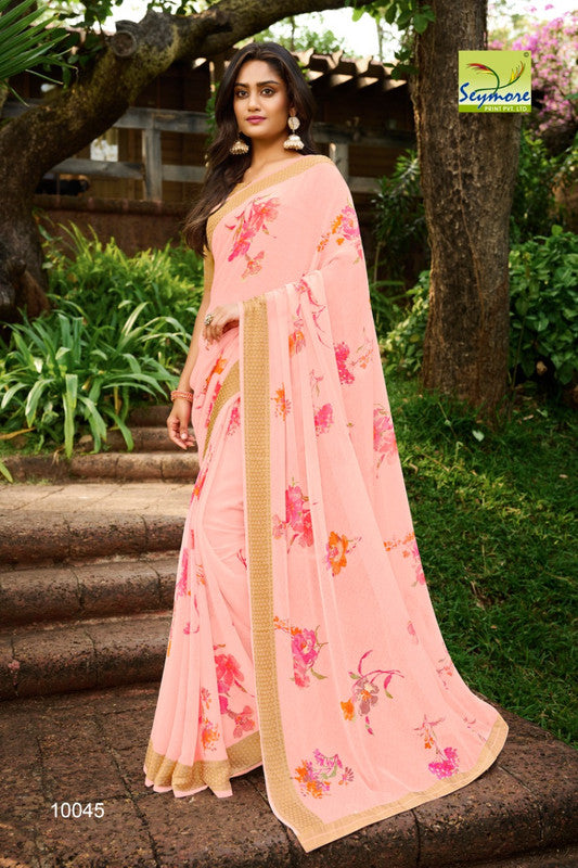 Attractive Designer Georgette Print Saree