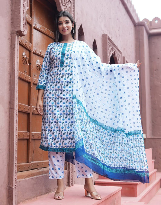 Beautiful Cotton Stitched Suit with Cotton Pant & Cotton Dupatta!!