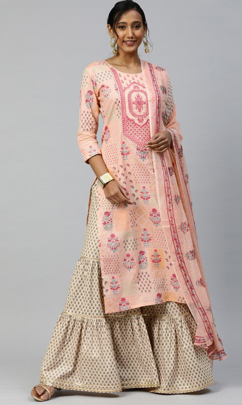 Designer Fully Stitched Kurti with sharara and Dupatta