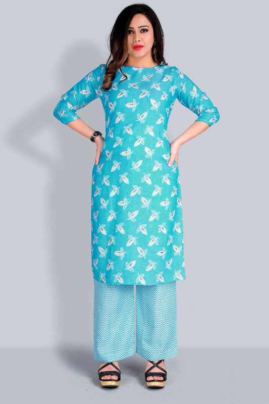 Rayon Printed Kurti with Palazzo!!