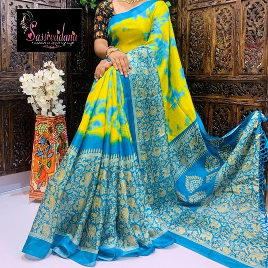 Beautiful  jute linen saree