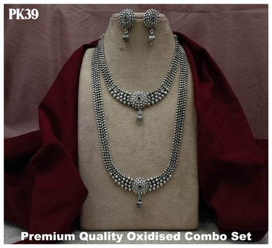 Premium Quality Oxidised Necklace set with Ear Rings