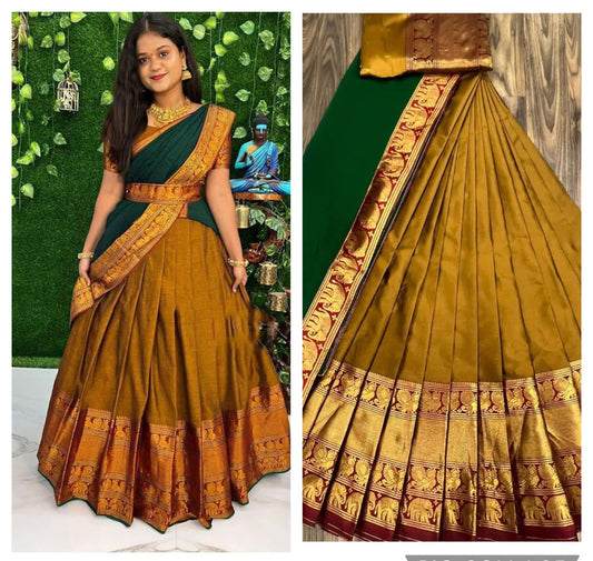 Kanjiveram Silk Zari Lehanga With Blouse Along With Banarashi Silk Duppta