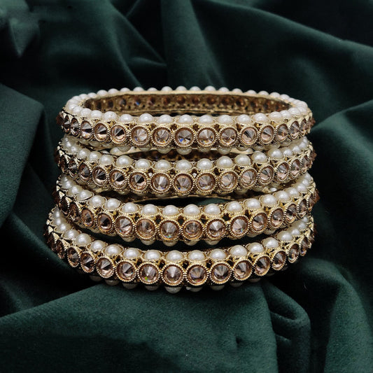 Premium Quality Gold plating Reverse AD Bangles Set( Pair of 4 Bangles)!!