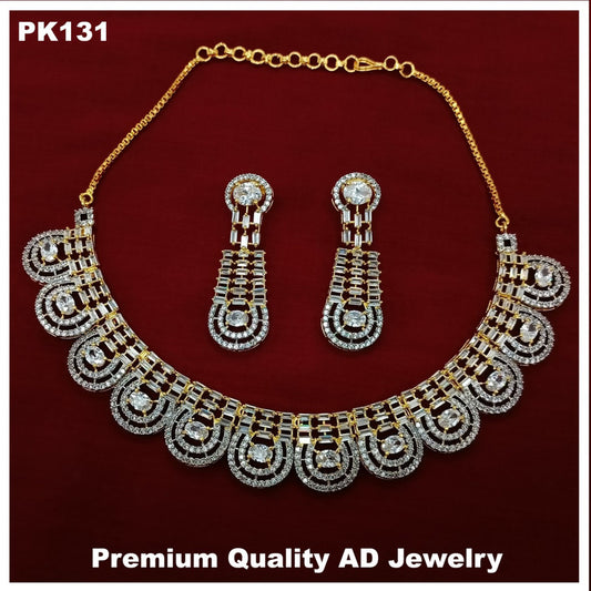 Premium Quality American Diamonds Jewellery Necklace set with Ear Rings