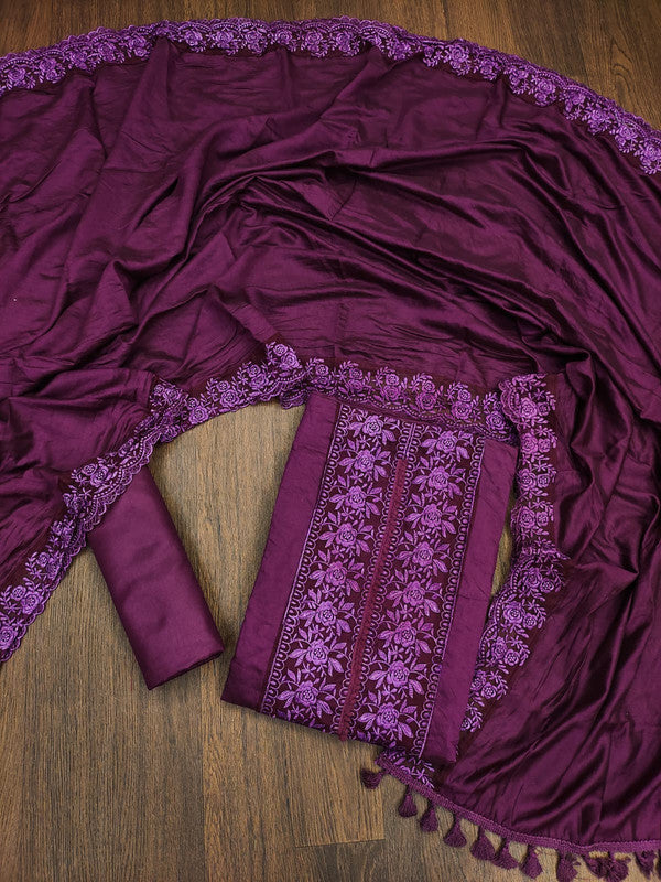 Exclusive Gadwal Silk Embroidery Dress Material Suit For Women!!