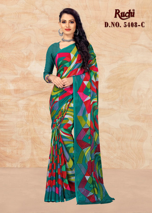 Designer Chiffon Floral Print Saree