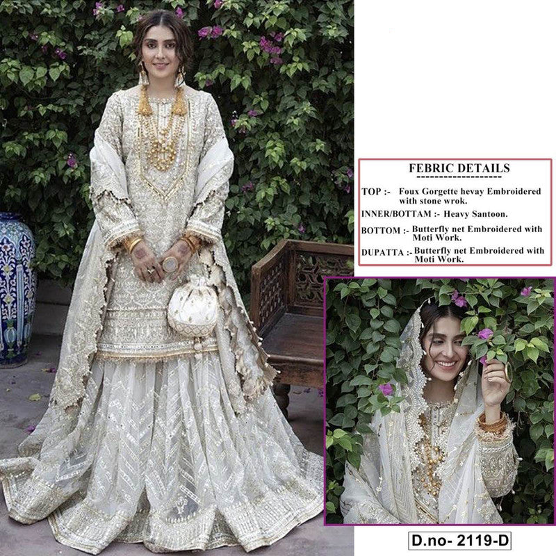 HEAVY EMBROIDERED WITH PEARL DESIGNER SUIT