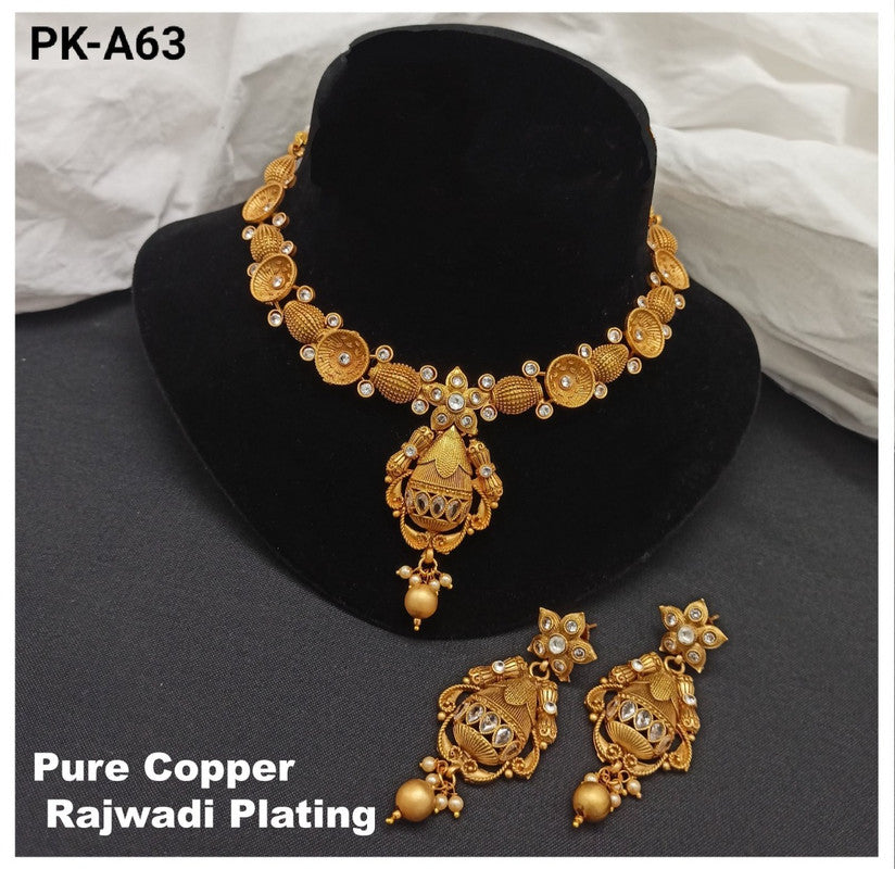 Premium Quality Pure Copper Necklace set with Ear Rings