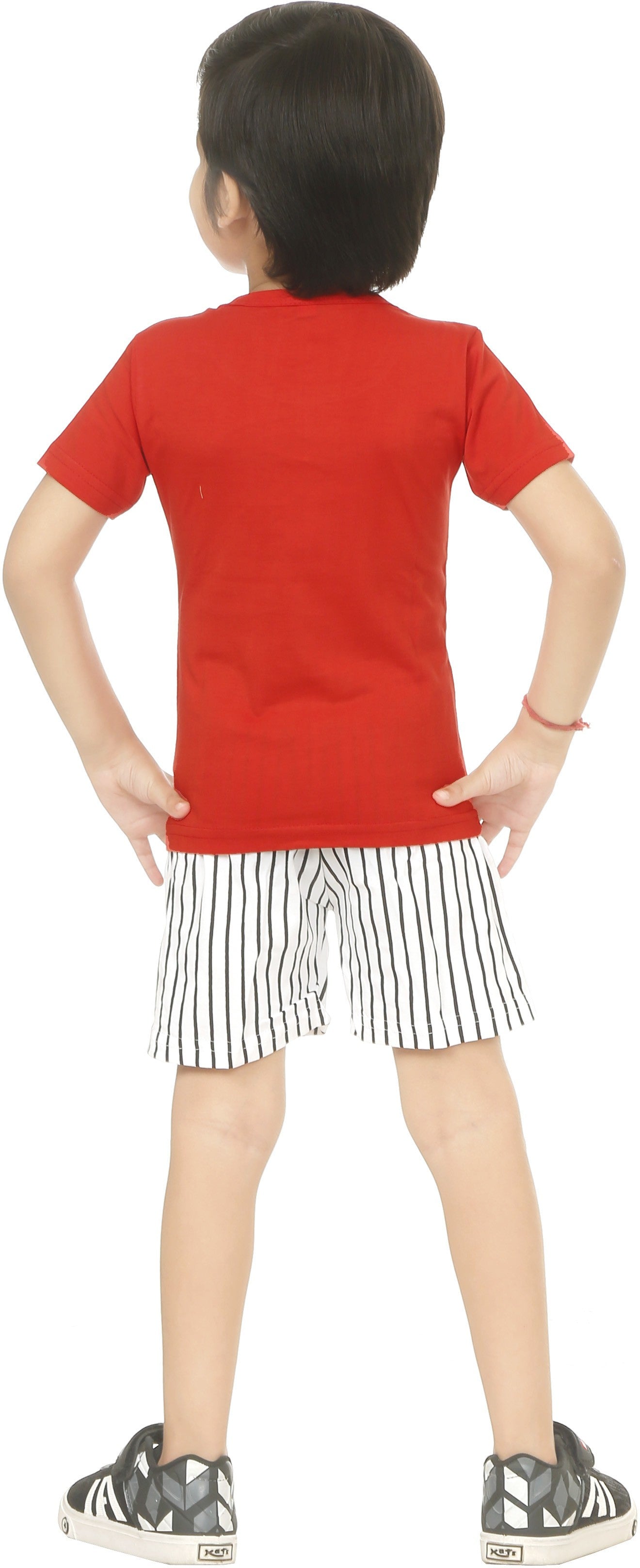 Red & White Coloured Cotton Boys & Girls ( Unisex) Daily wear T Shirt & Short!!