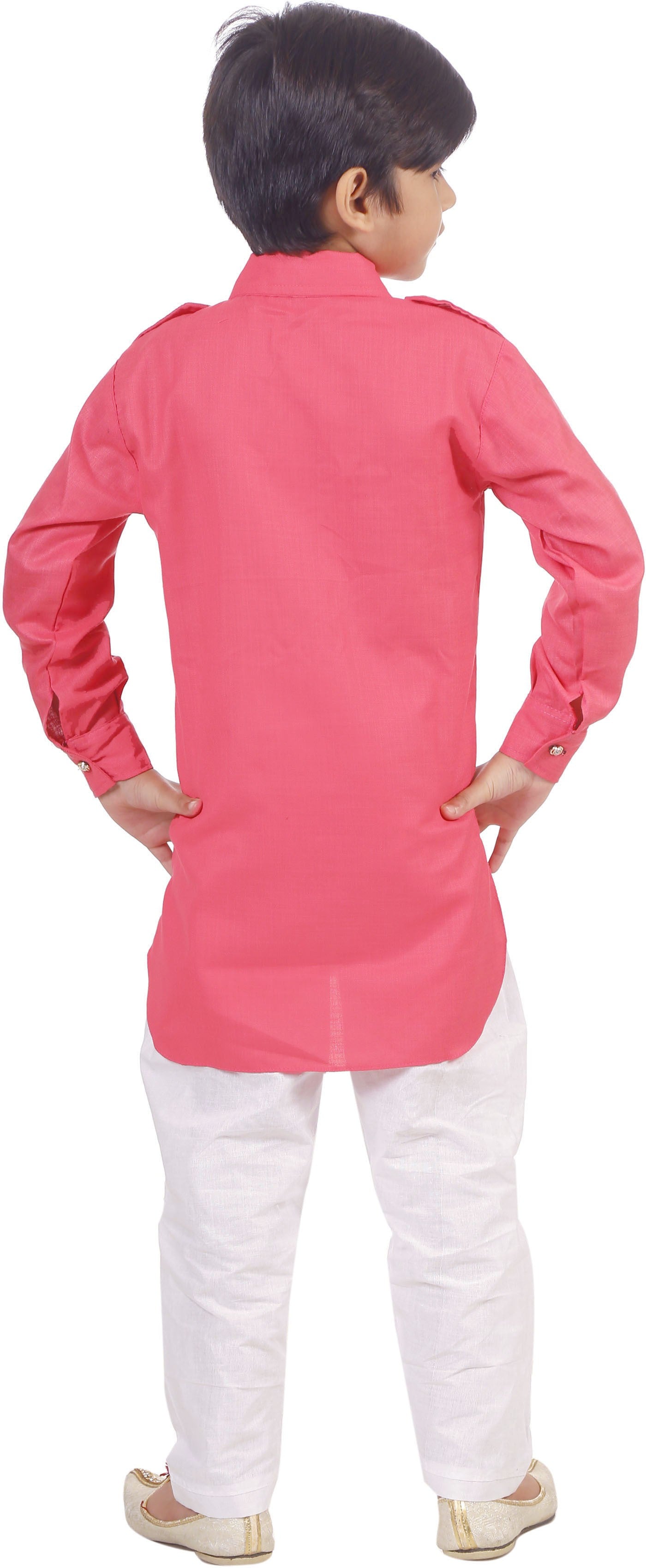 Pink Coloured Cotton Boys Ethnic Kurta with Pyjama!!